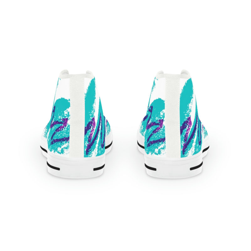 Retro 80s Style Solo Jazz Print Men's High Top Sneakers - Image 9
