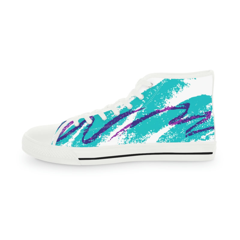Retro 80s Style Solo Jazz Print Men's High Top Sneakers - Image 12