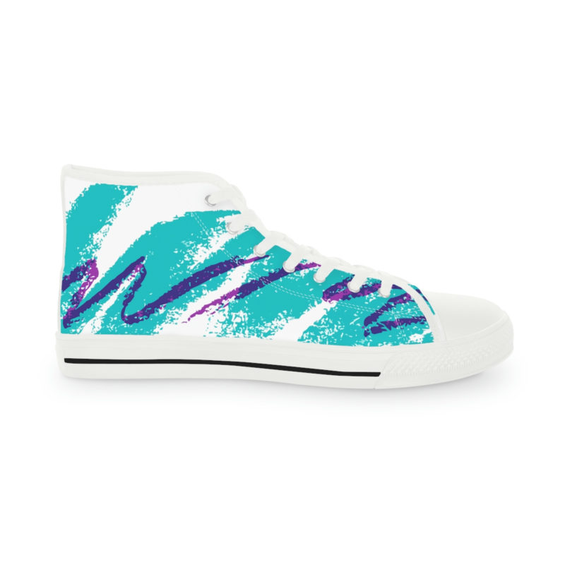 Retro 80s Style Solo Jazz Print Men's High Top Sneakers - Image 13