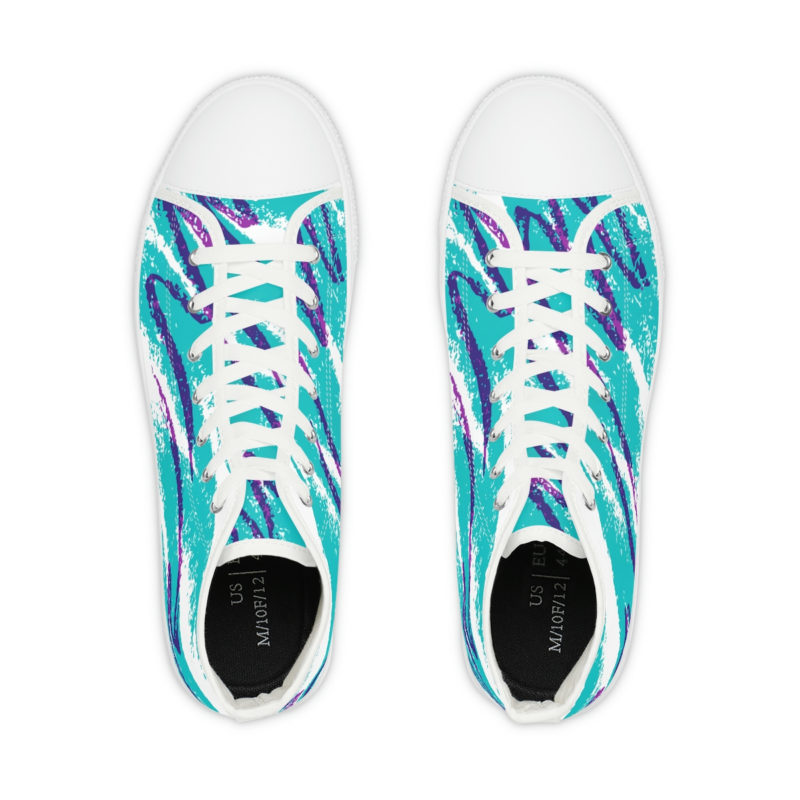 Retro 80s Style Solo Jazz Print Men's High Top Sneakers - Image 8