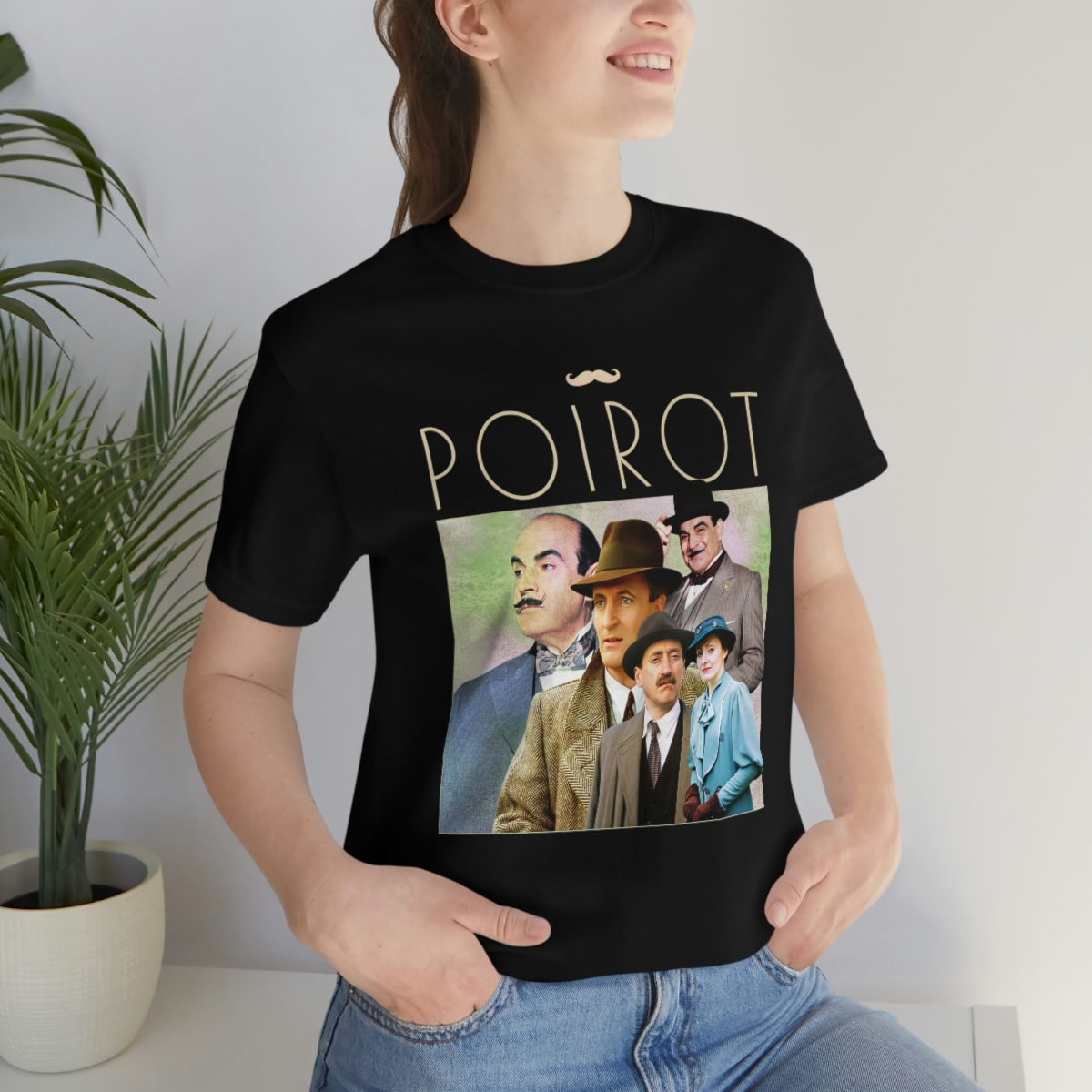 Hercule Poirot tee gift idea. Agatha Christie T-shirt