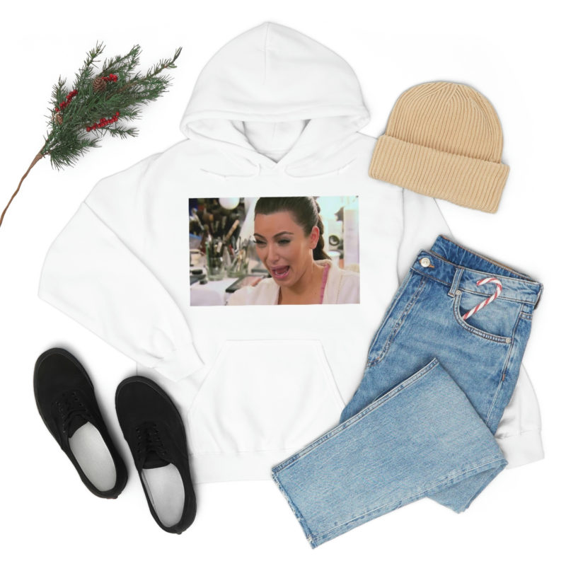 Kim Kardashian Crying Face Unisex Heavy Blend Hooded Sweatshirt - Image 15