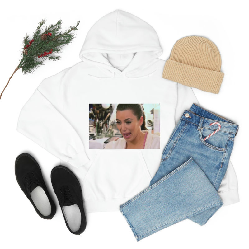 Kim Kardashian Crying Face Unisex Heavy Blend Hooded Sweatshirt - Image 10