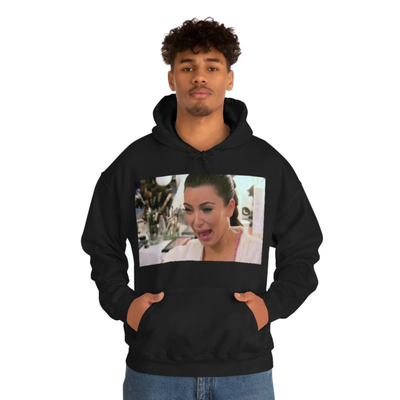 Kim Kardashian Crying Face Unisex Heavy Blend Hooded Sweatshirt - Image 3