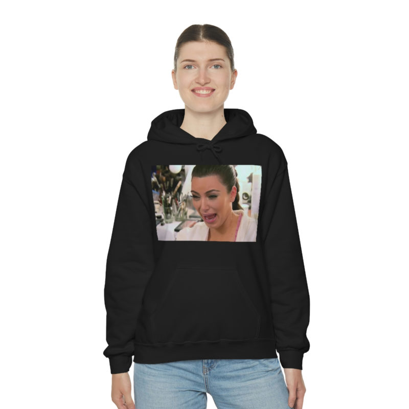 Kim Kardashian Crying Face Unisex Heavy Blend Hooded Sweatshirt - Image 4