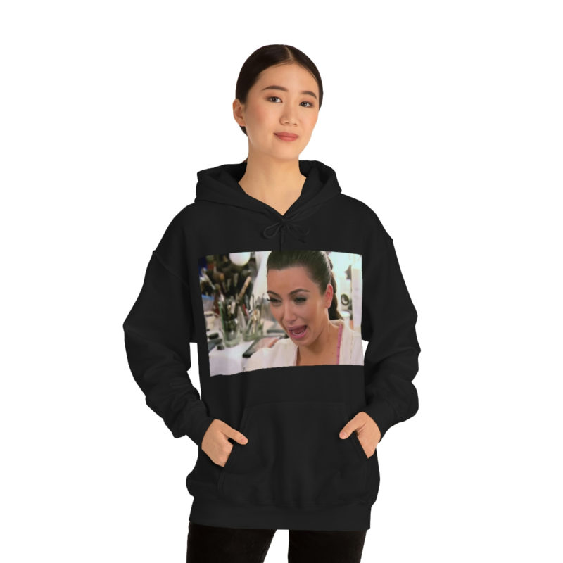 Kim Kardashian Crying Face Unisex Heavy Blend Hooded Sweatshirt - Image 2