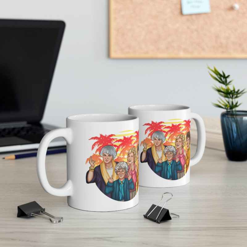 The Golden Girls Giving The Middle Finger - Ceramic Mug 11oz - Image 5