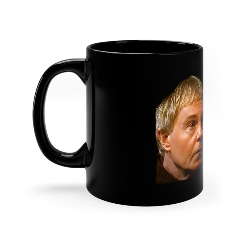 Derek Jacobi as Cadfael 11oz Black Mug - Free Shipping in the US. - Image 2