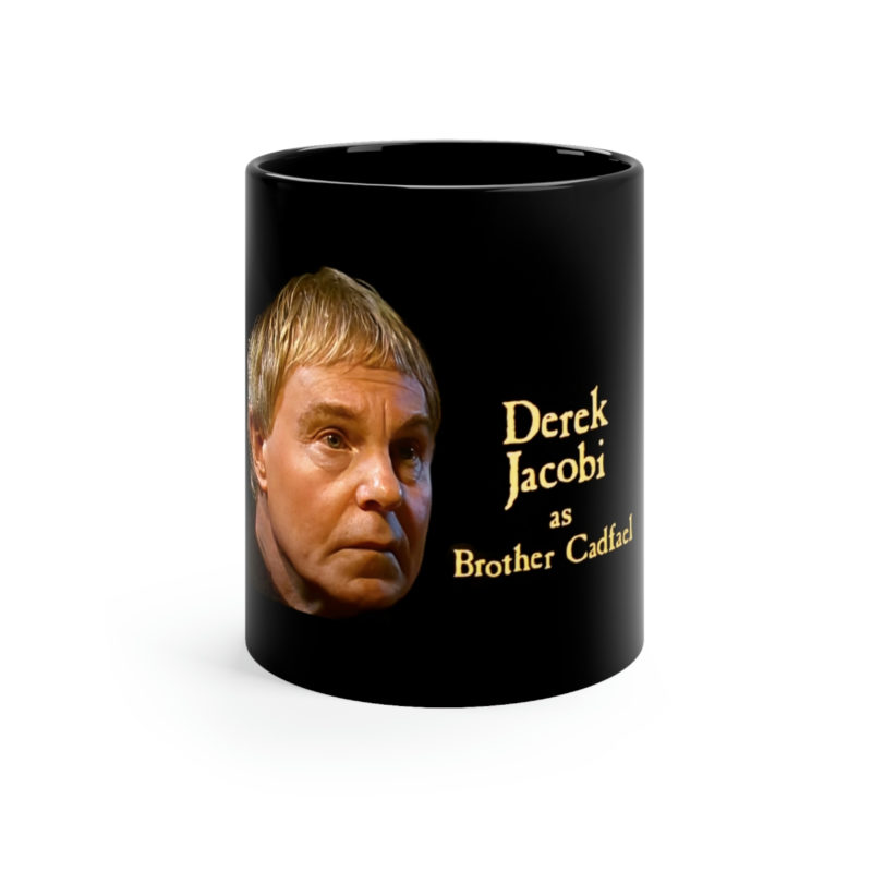 Derek Jacobi as Cadfael 11oz Black Mug - Free Shipping in the US.