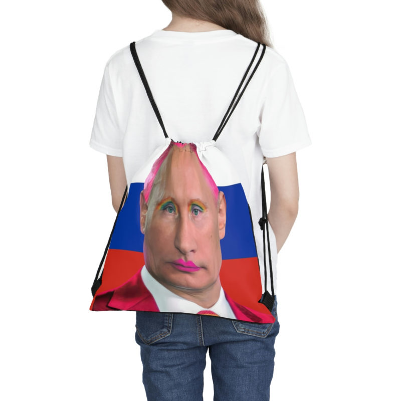 Putin Draq Queen Face Outdoor Drawstring Bag - Free Shipping in the US - Image 4