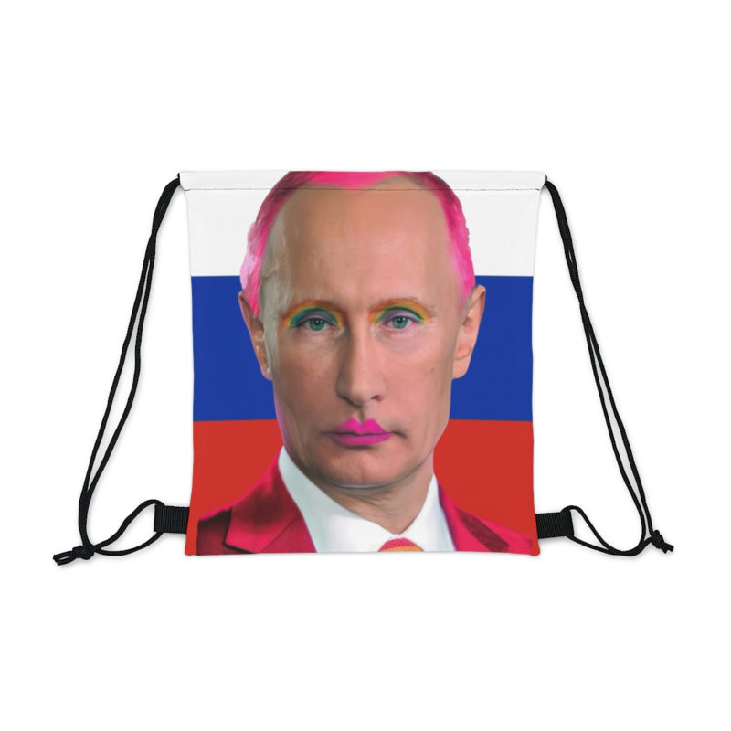 Putin Draq Queen Face Outdoor Drawstring Bag - Free Shipping in the US