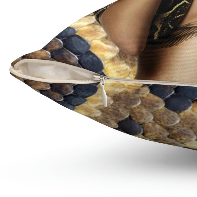 Rihanna as Medusa Snake Skin Print Spun Polyester Square Pillow - Image 6