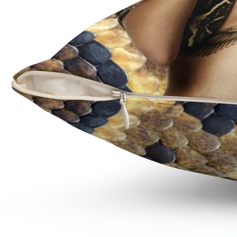 Rihanna as Medusa Snake Skin Print Spun Polyester Square Pillow - Image 9