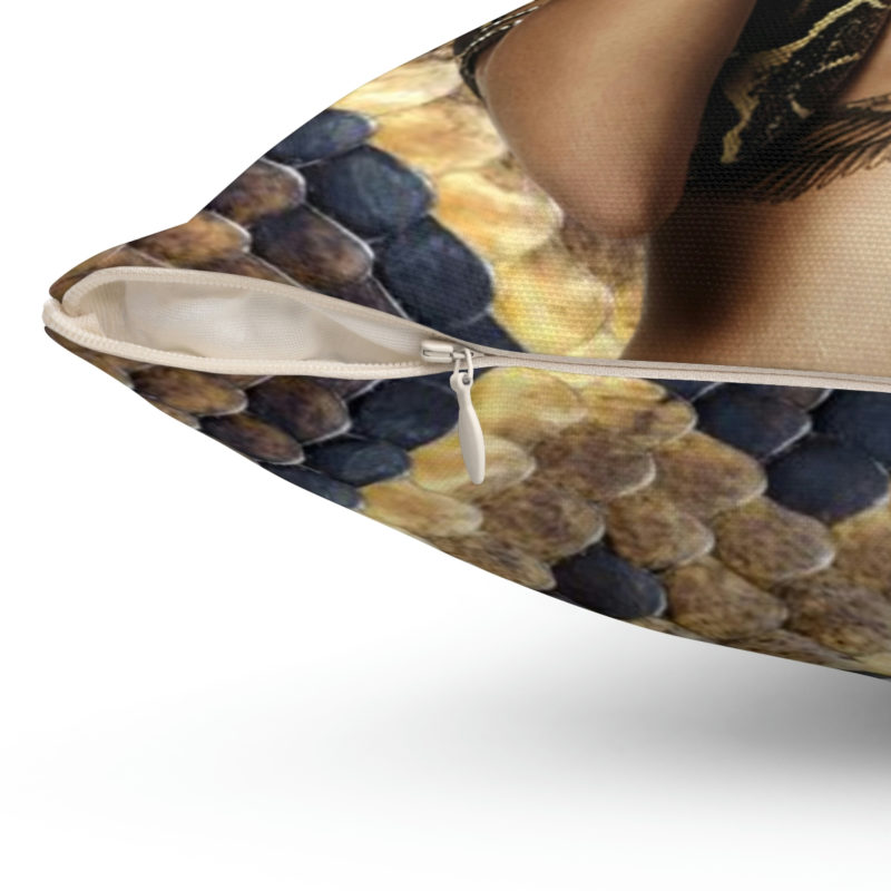 Rihanna as Medusa Snake Skin Print Spun Polyester Square Pillow - Image 12
