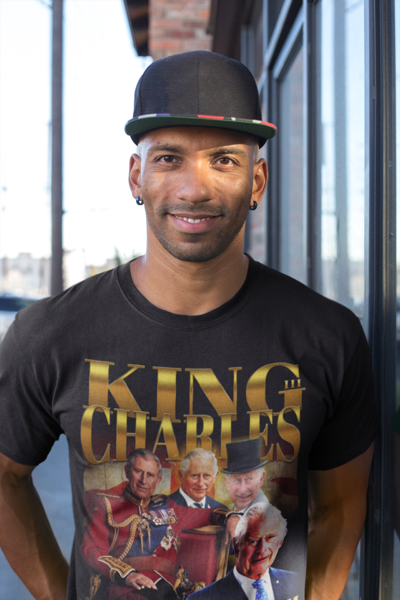 King Charles III Unisex Jersey Short Sleeve Tee Bootleg Style T-Shirt | King of England Vintage Style Tee - Image 2