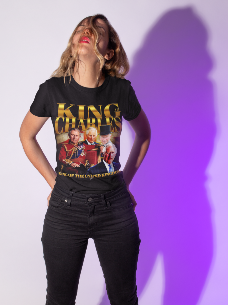 King Charles III Unisex Jersey Short Sleeve Tee Bootleg Style T-Shirt | King of England Vintage Style Tee - Image 10