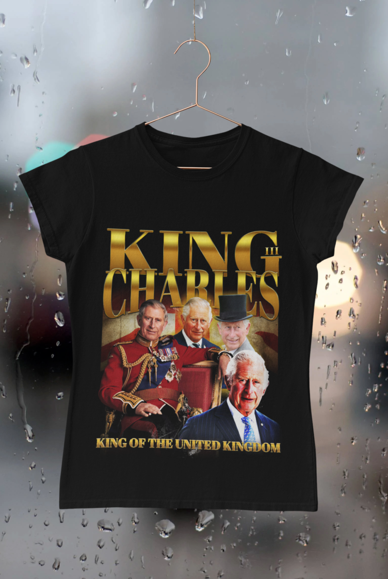 King Charles III Unisex Jersey Short Sleeve Tee Bootleg Style T-Shirt | King of England Vintage Style Tee