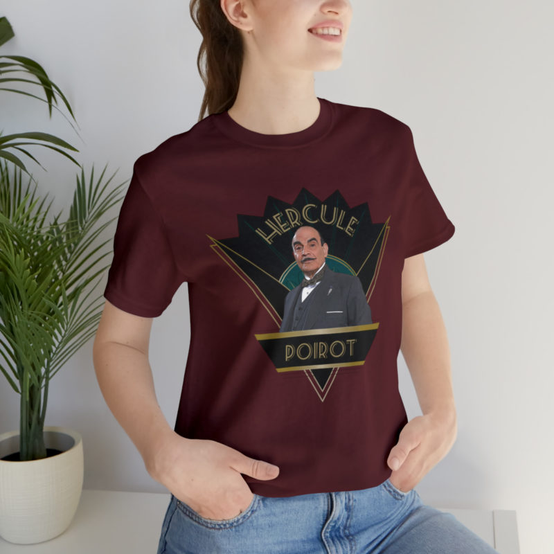 Hercule Poirot  Art Deco Inspired Unisex T-Shirt, The Belgian Detective T-Shirt , Roaring 20's Style Tee - Image 18