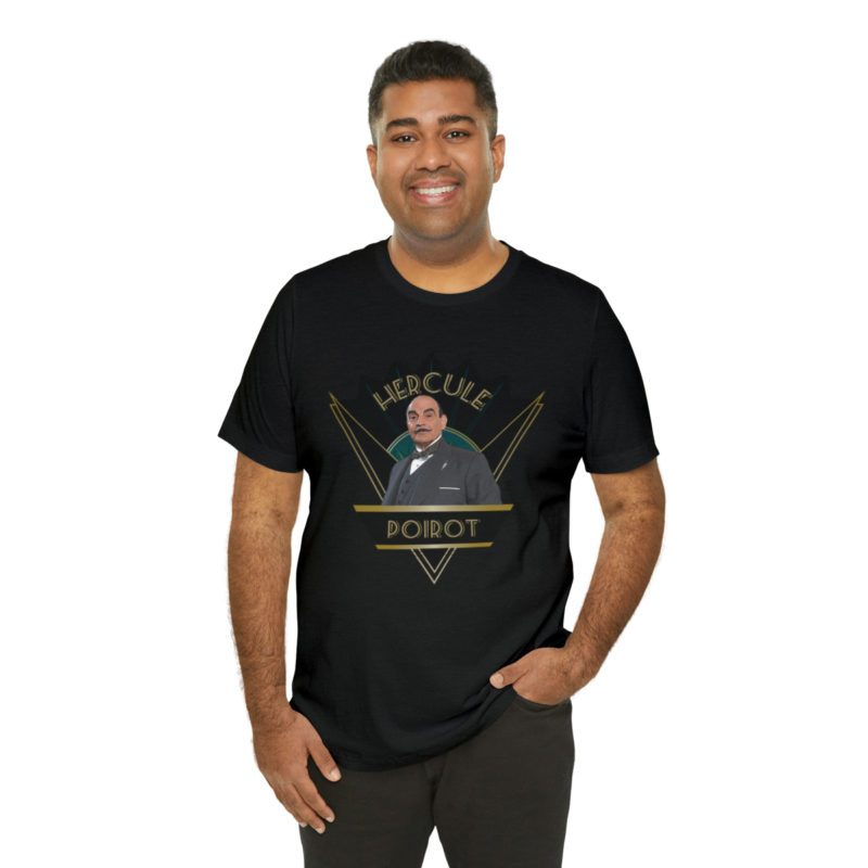 Hercule Poirot  Art Deco Inspired Unisex T-Shirt, The Belgian Detective T-Shirt , Roaring 20's Style Tee - Image 4
