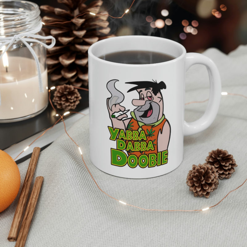Funny Fred Flintstone 420 Yabba Dabba Doobie Ceramic Mug 11oz - Image 4