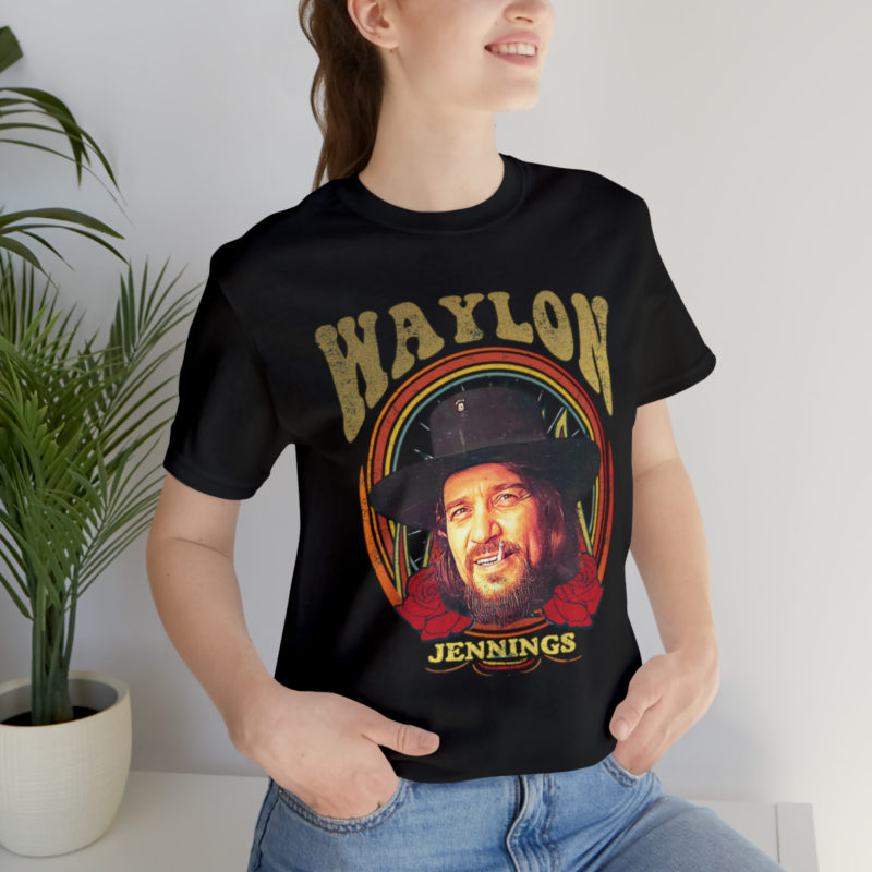 Waylon Jennings Retro Style Unisex T-Shirt. Vintage Style Country Music T-Shirt. Outlaw Tee. Gift For Country Fan | Western | Retro 70s Tee - Image 6