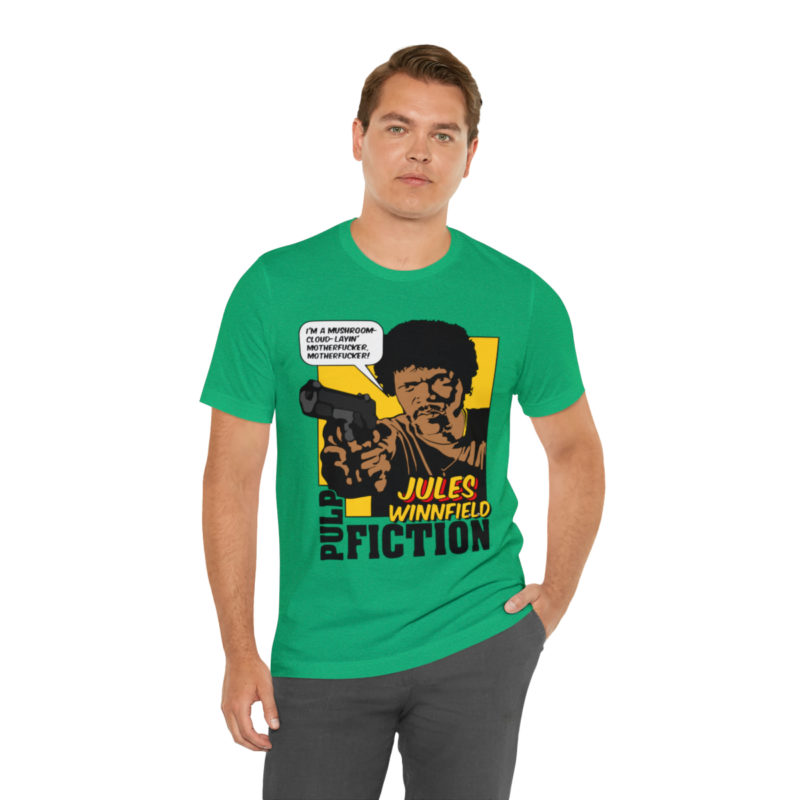 Jules Winnfield Pulp Fiction Quote " I'm a mushroom-cloud-layin' motherfucker, motherfucker!" Unisex T-Shirt. Comic Style Samuel Jackson Tee - Image 9