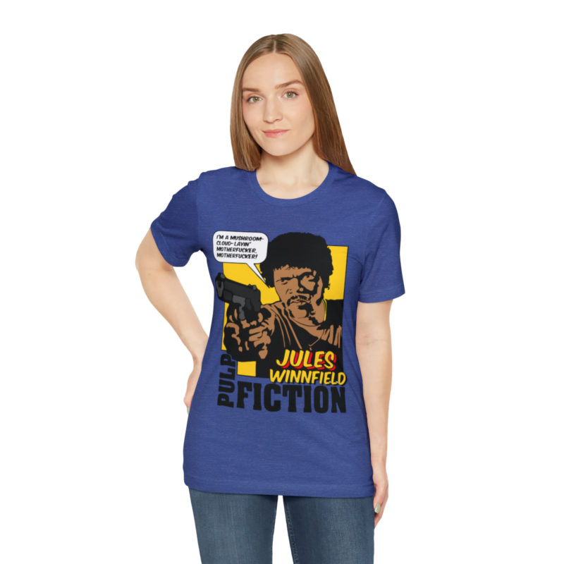 Jules Winnfield Pulp Fiction Quote " I'm a mushroom-cloud-layin' motherfucker, motherfucker!" Unisex T-Shirt. Comic Style Samuel Jackson Tee - Image 11