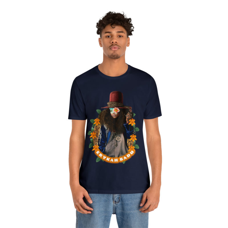 Erykah Badu Afro Bohemian style Unisex Jersey T-Shirt, Erykah Badu Tropical Afro Boho Aesthetic Style Tee - Image 15