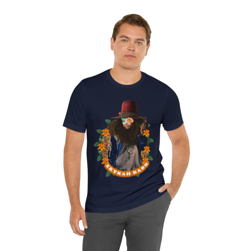 Erykah Badu Afro Bohemian style Unisex Jersey T-Shirt, Erykah Badu Tropical Afro Boho Aesthetic Style Tee - Image 17