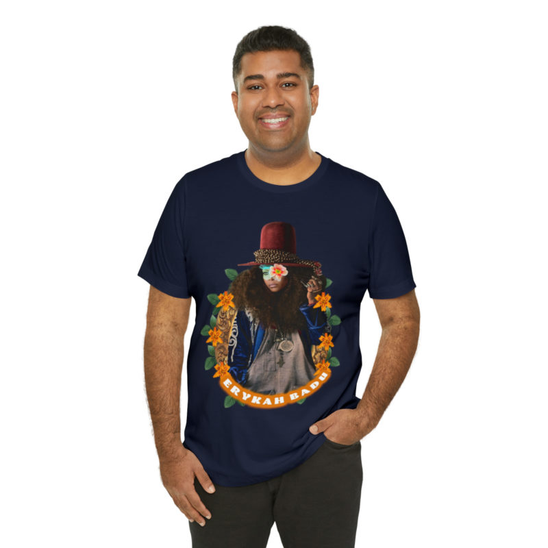 Erykah Badu Afro Bohemian style Unisex Jersey T-Shirt, Erykah Badu Tropical Afro Boho Aesthetic Style Tee - Image 18