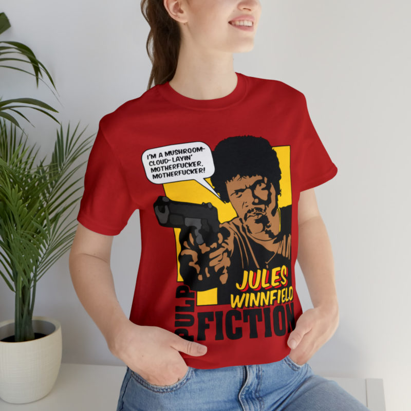 Jules Winnfield Pulp Fiction Quote " I'm a mushroom-cloud-layin' motherfucker, motherfucker!" Unisex T-Shirt. Comic Style Samuel Jackson Tee - Image 8