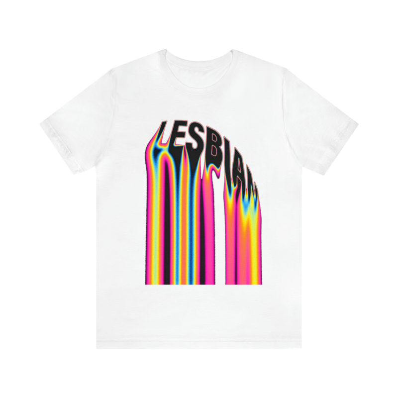 LESBIAN  Acid Pink Melted Text PRIDE Unisex Jersey Short Sleeve T-Shirt. Lesbian Pride Tee, LGBTQ Lesbian Streetwear - Image 9