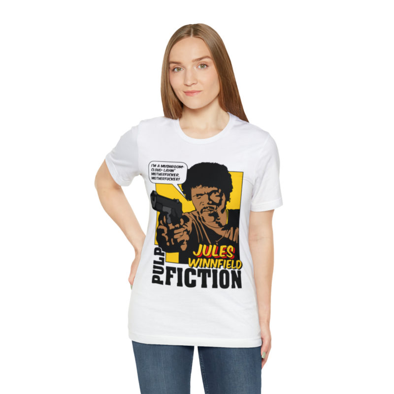 Jules Winnfield Pulp Fiction Quote " I'm a mushroom-cloud-layin' motherfucker, motherfucker!" Unisex T-Shirt. Comic Style Samuel Jackson Tee - Image 10