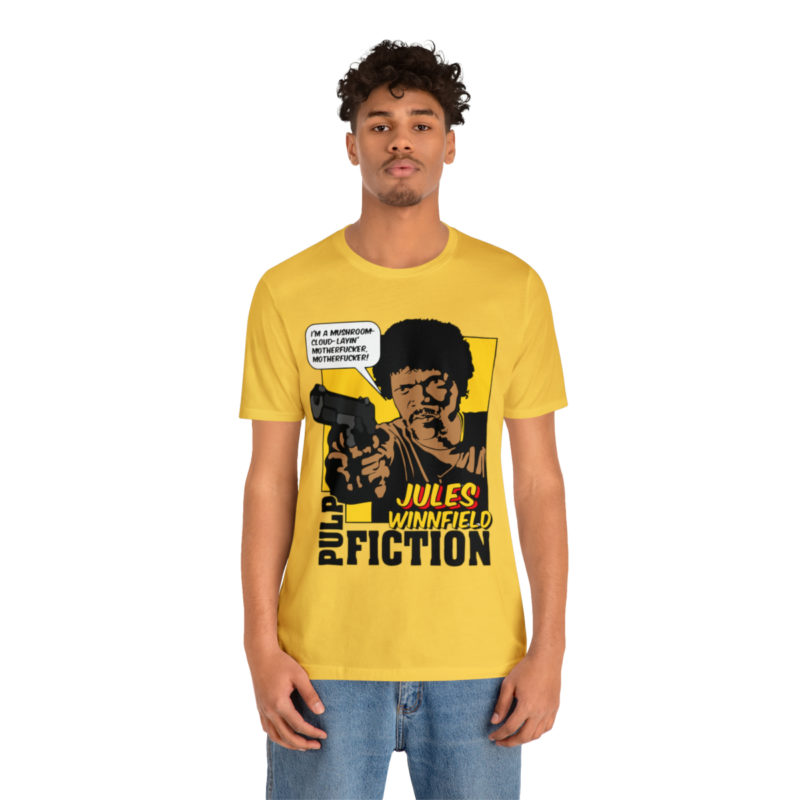 Jules Winnfield Pulp Fiction Quote " I'm a mushroom-cloud-layin' motherfucker, motherfucker!" Unisex T-Shirt. Comic Style Samuel Jackson Tee - Image 7