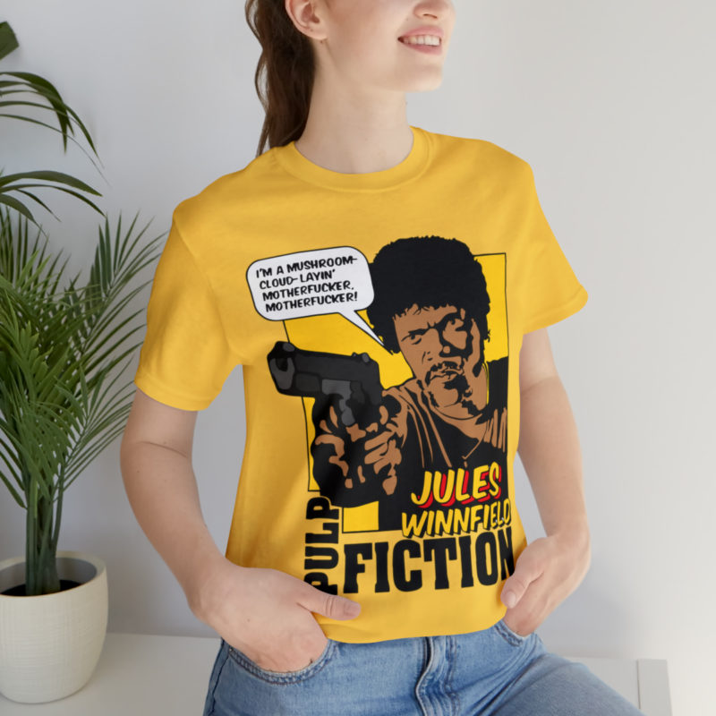 Jules Winnfield Pulp Fiction Quote " I'm a mushroom-cloud-layin' motherfucker, motherfucker!" Unisex T-Shirt. Comic Style Samuel Jackson Tee - Image 6