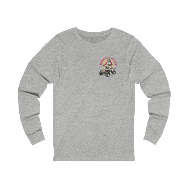Girls & ATVs Dual Sided Graphic Unisex Jersey Long Sleeve Tee. Girls who ride ATVs T-shirt front and back printed - Image 5