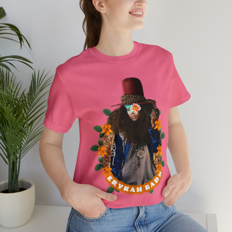 Erykah Badu Afro Bohemian style Unisex Jersey T-Shirt, Erykah Badu Tropical Afro Boho Aesthetic Style Tee - Image 19