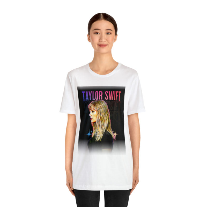 Taylor Swift Black Unisex Bella and Canvas T-Shirt. Swiftie Gift Ideas. Taylor Swift Side Pose Tee. - Image 16