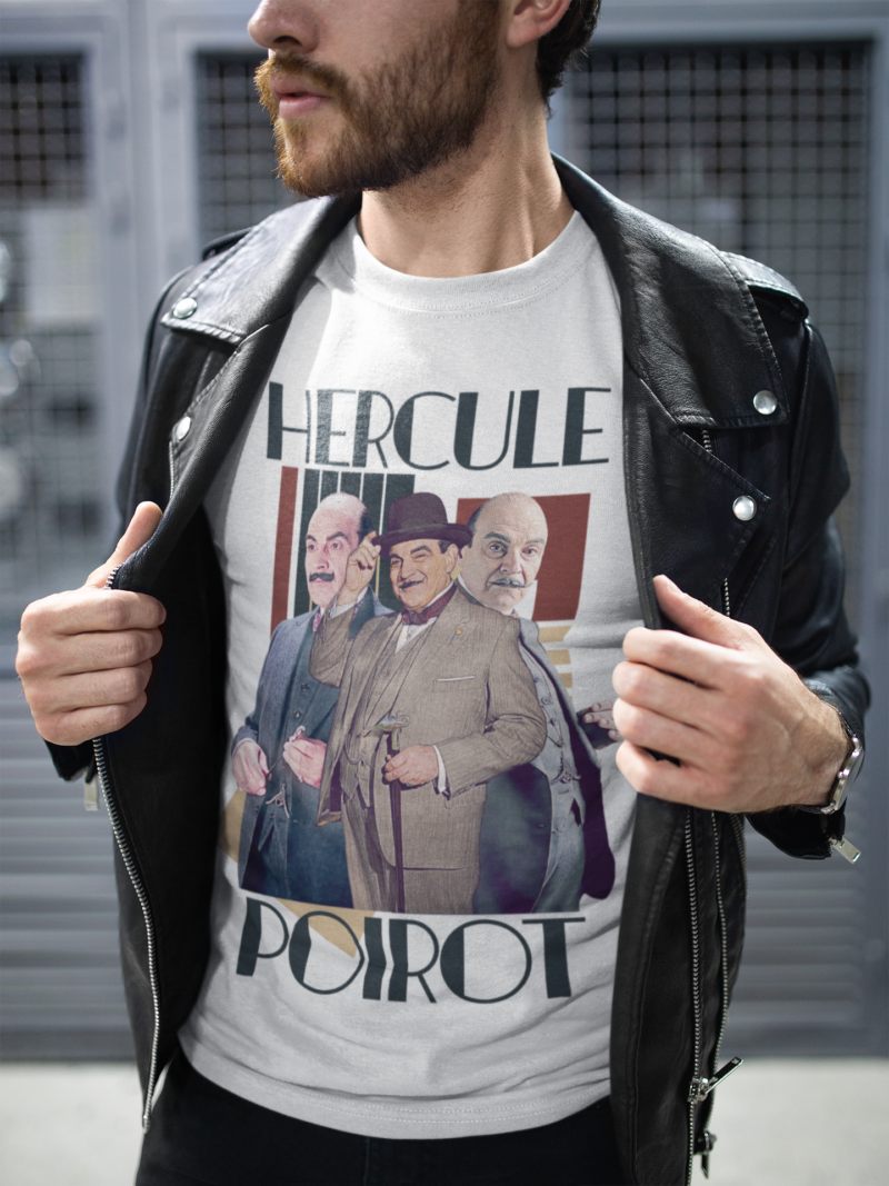 Hercule Poirot Unisex T-Shirt - Art Deco Style Tee - Image 7