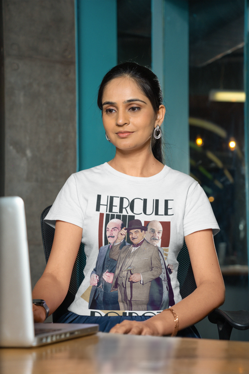 Hercule Poirot Unisex T-Shirt - Art Deco Style Tee - Image 8
