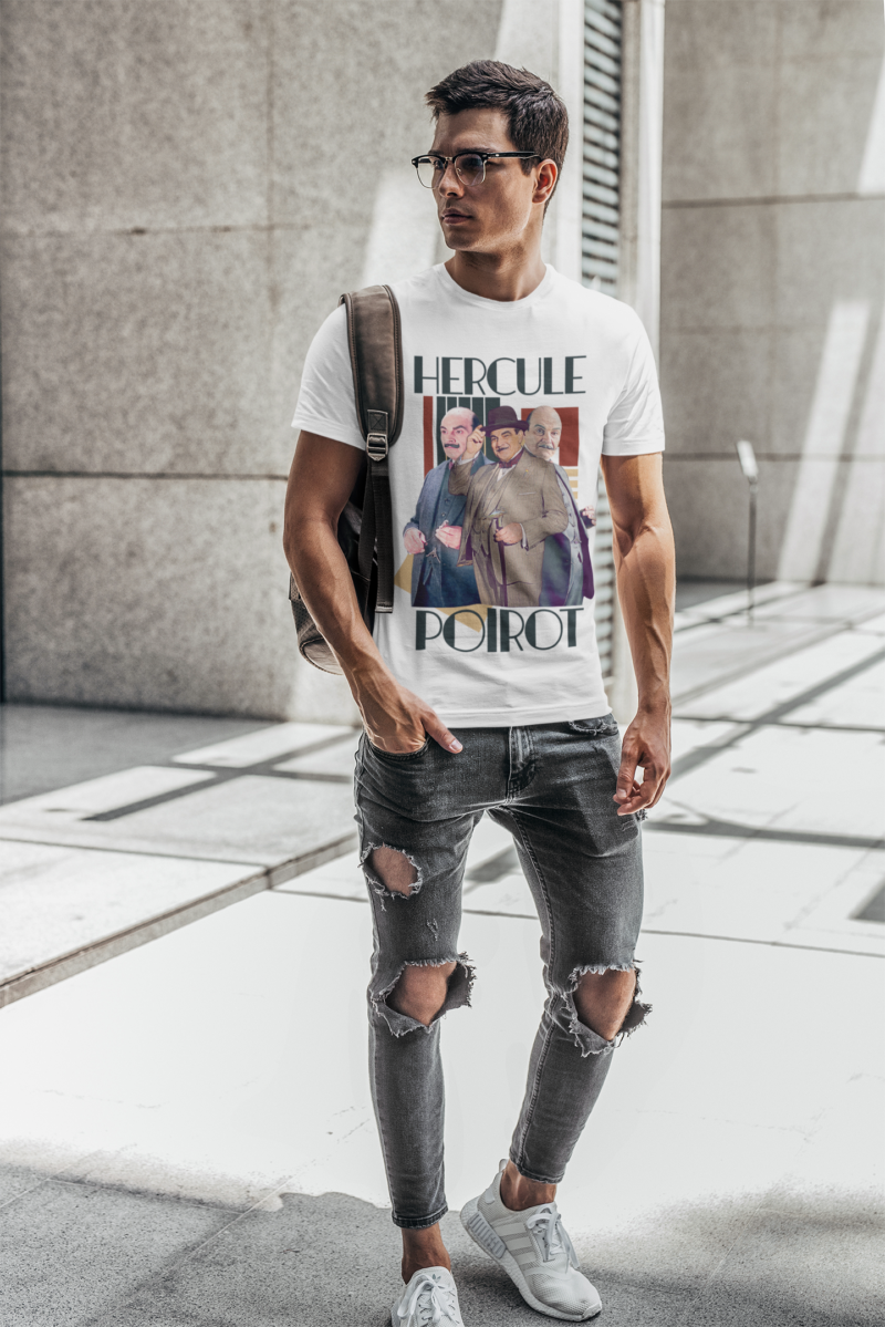 Hercule Poirot Unisex T-Shirt - Art Deco Style Tee - Image 10