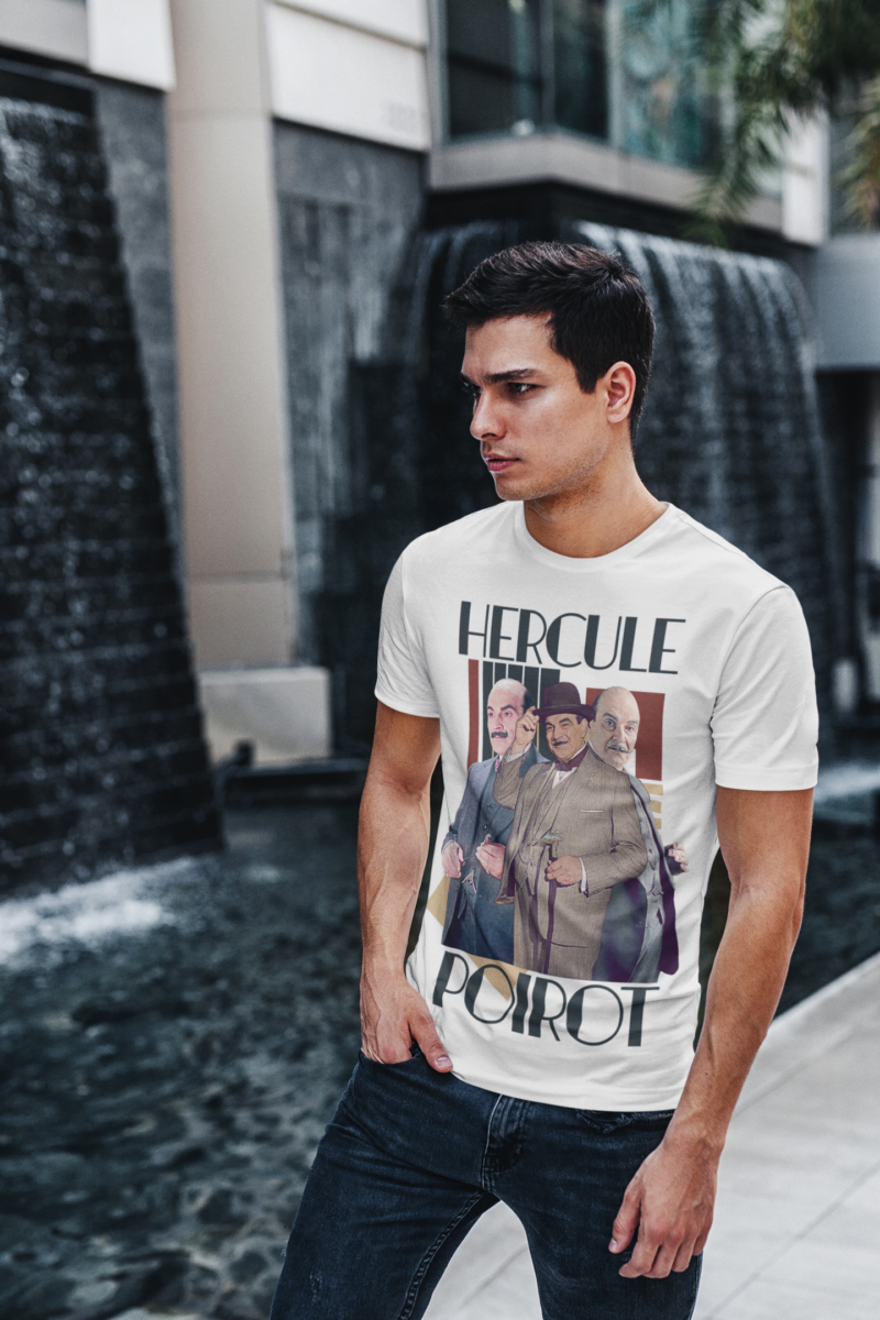 Hercule Poirot Unisex T-Shirt - Art Deco Style Tee - Image 11