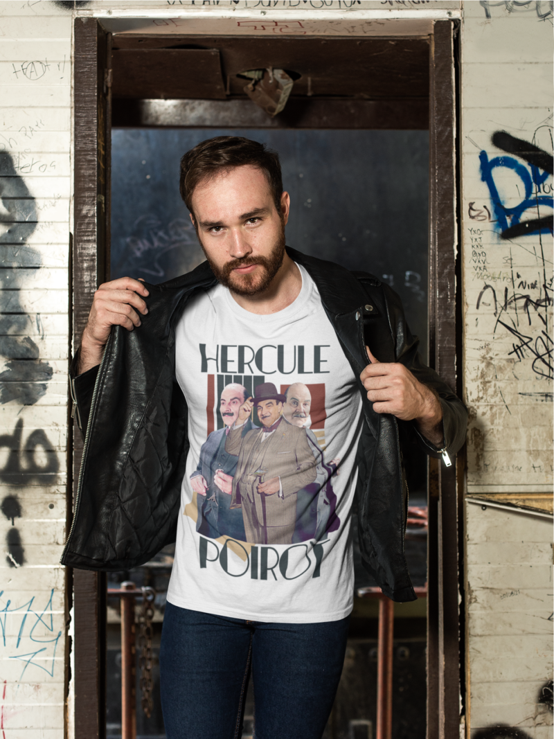Hercule Poirot Unisex T-Shirt - Art Deco Style Tee - Image 9