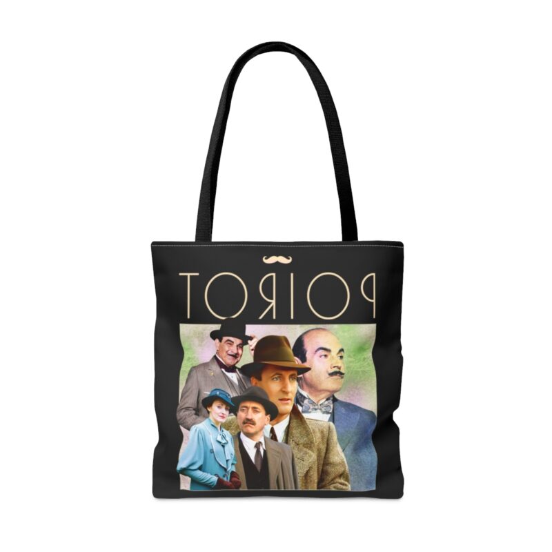 Hercule Poirot Bootleg Style Tote Bag (AOP). The Belgian Detective All Over Print Double Sided Tote Bag. Poirot Gifts. - Image 10