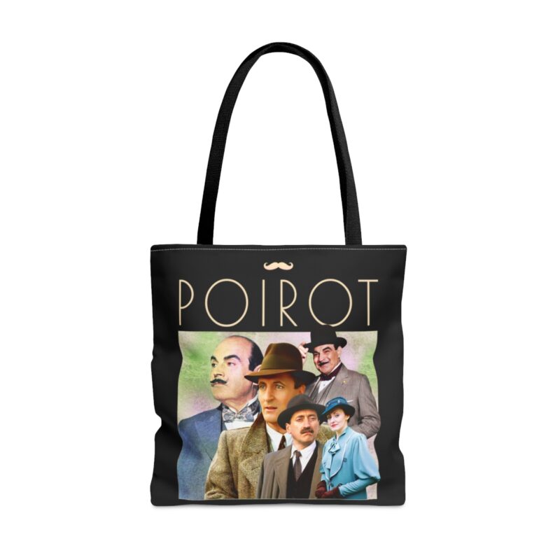 Hercule Poirot Bootleg Style Tote Bag (AOP). The Belgian Detective All Over Print Double Sided Tote Bag. Poirot Gifts. - Image 9