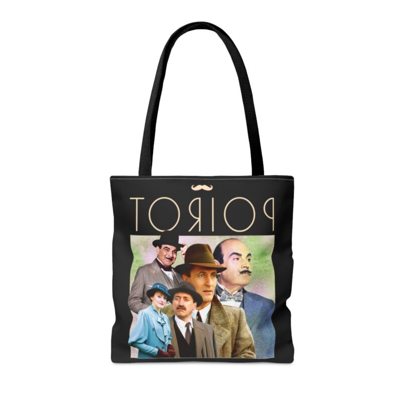 Hercule Poirot Bootleg Style Tote Bag (AOP). The Belgian Detective All Over Print Double Sided Tote Bag. Poirot Gifts. - Image 6