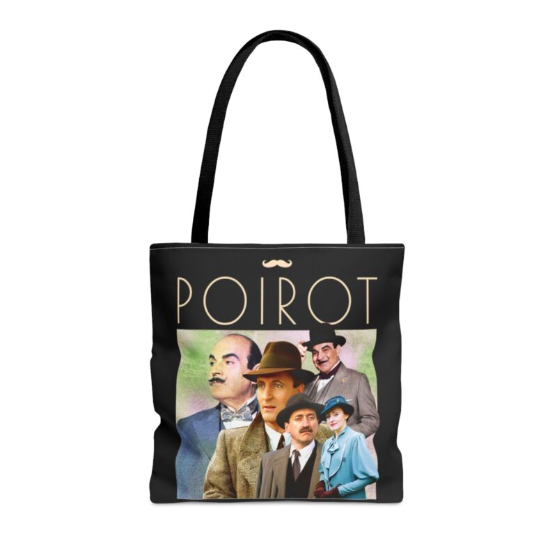 Hercule Poirot Bootleg Style Tote Bag (AOP). The Belgian Detective All Over Print Double Sided Tote Bag. Poirot Gifts. - Image 5