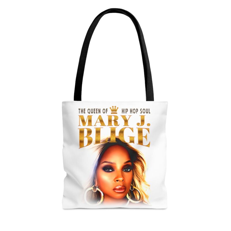 Mary J. Blige White Tote Bag (AOP). Mary J. Blige Queen of Hip-Hop Soul Tote Bag Gift Ideas. Mary J. Blige Music. Double Sided Graphic Tote. - Image 5