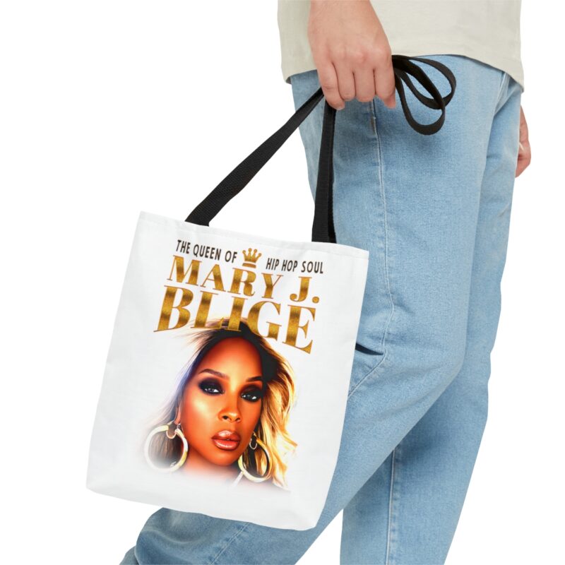 Mary J. Blige White Tote Bag (AOP). Mary J. Blige Queen of Hip-Hop Soul Tote Bag Gift Ideas. Mary J. Blige Music. Double Sided Graphic Tote. - Image 8