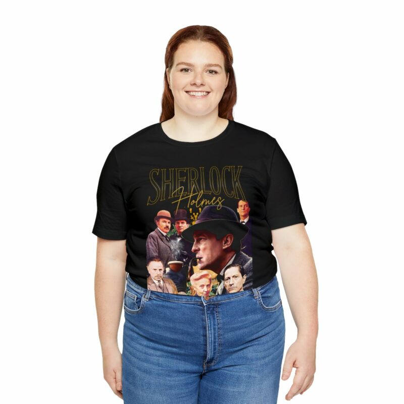 Jeremy Brett as Sherlock Holmes Bootleg Style Cast Unisex T-Shirt. Sherlock Holmes 1984 Series Streetwear T-Shirt Gift Idea. - Image 6